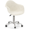 Buy Swivel Office Chair - Bouclé Upholstered - Loy White 60618 - prices